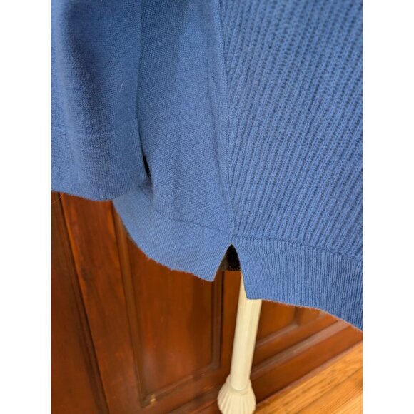 Pure Collection Womens Blue 100% Cashmere Textured Knit Sweater Size M - Picture 2 of 6